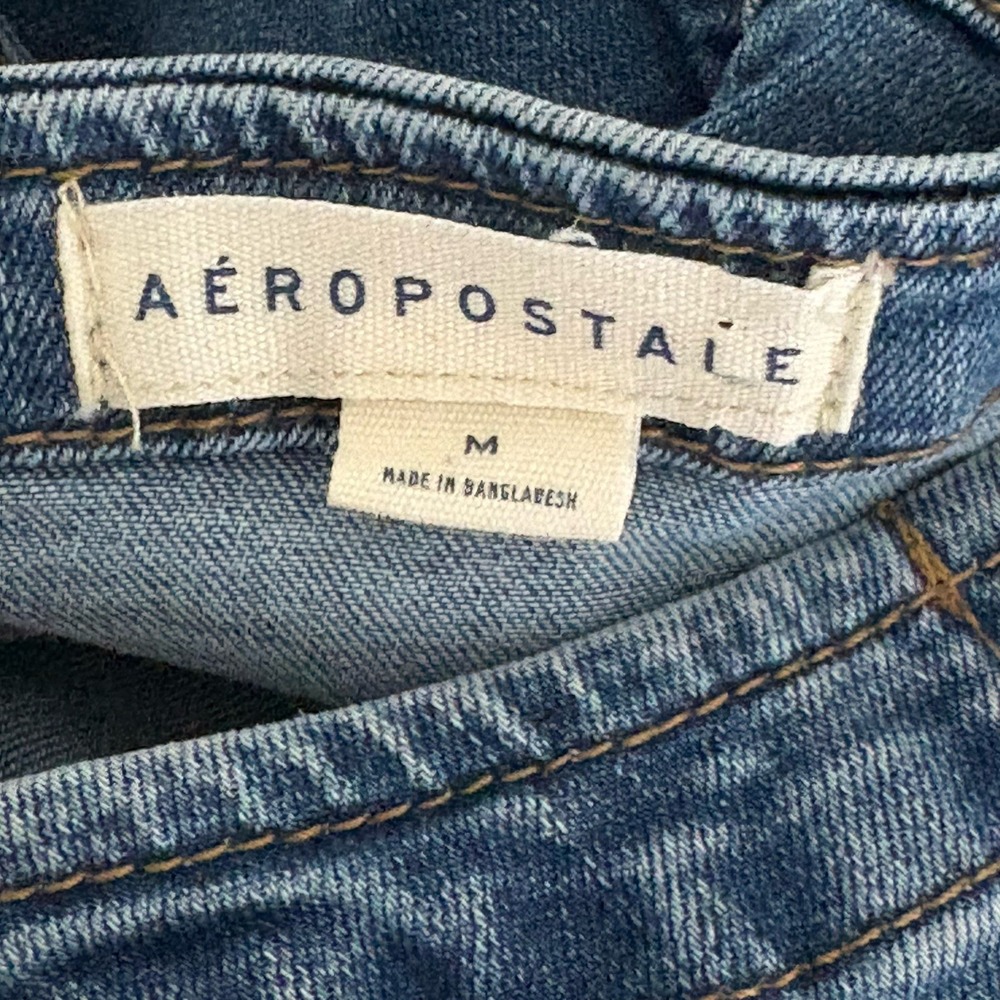 Aeropostale Womens Denim Dress Size Medium Blue Button Front Pockets - Picture 7 of 13